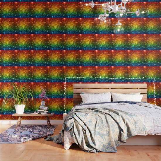Rainbow Sparkle Stars Wallpaper By Vintageby2sweet Society6