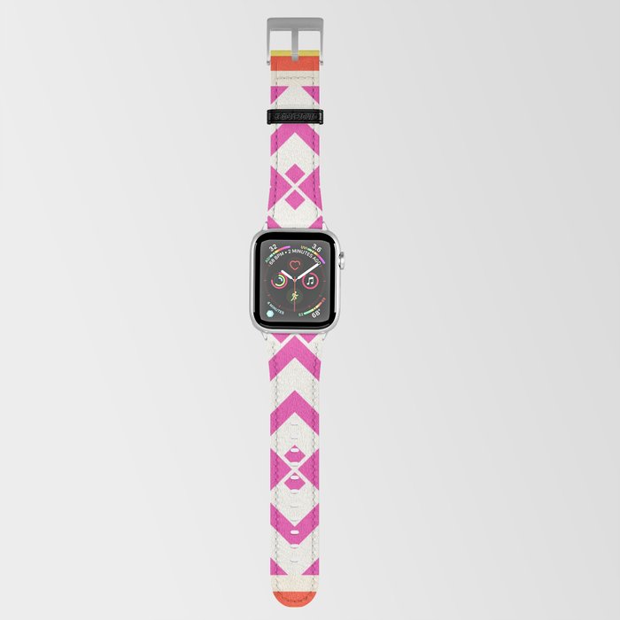 Hot pink summer geometric pattern pillow Apple Watch Band