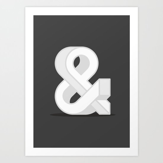 Grayscaled Ampersand Art Print