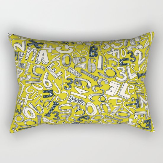 A1B2C3 chartreuse Rectangular Pillow