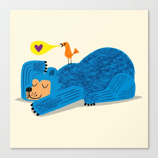 The Bear and The Bird Canvas Print
