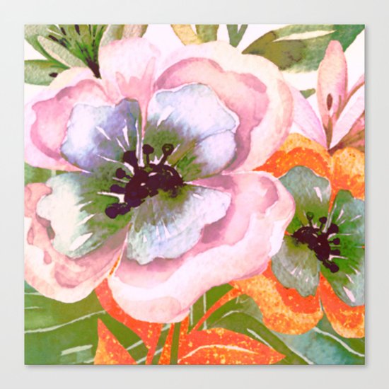 vintage big flower Canvas Print