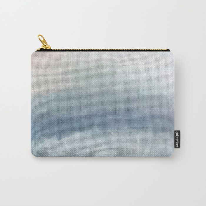 Atlantic Ocean Sunrise III - Blush Pink Mint Sky Baby Blue Abstract Sky Art Water Clouds Painting Carry-All Pouch