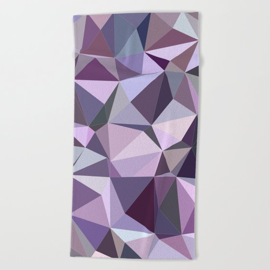 Happy purple triangles Beach Towel
