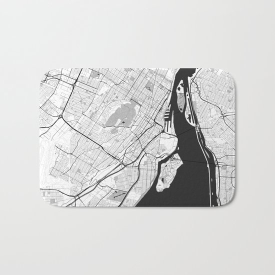Montreal Map Gray Bath Mat