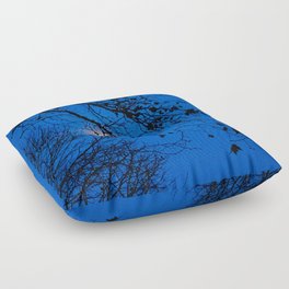Winter Bare Trees Branches Night Moon Floor Pillow