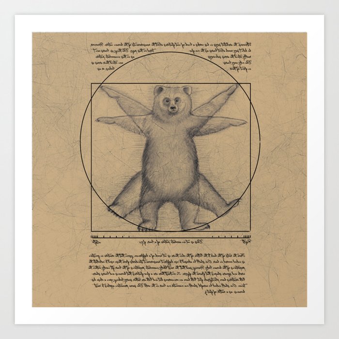 The Vitruvian Bear Art Print