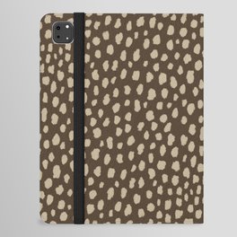 Handmade polka dot brush spots pattern (tan/brown) iPad Folio Case