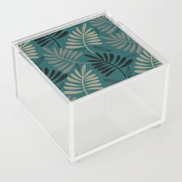 Falling Leaves in Teal Acrylic Box
