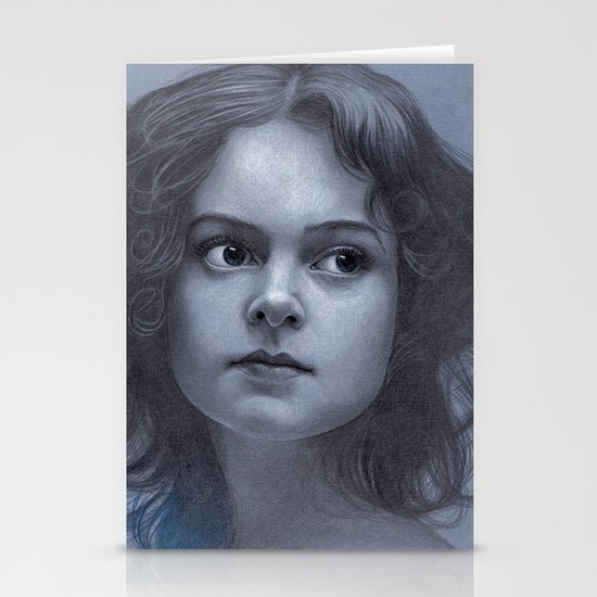 Behind greyness - pencil drawing on paperboard Stationery Cards