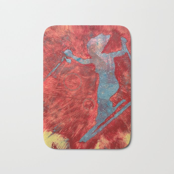 Skiing into the abyss Bath Mat