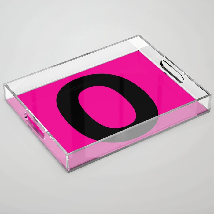 Letter O (Black & Magenta) Acrylic Tray
