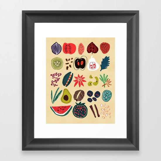 Fruit and Spice Rack Framed Art Print