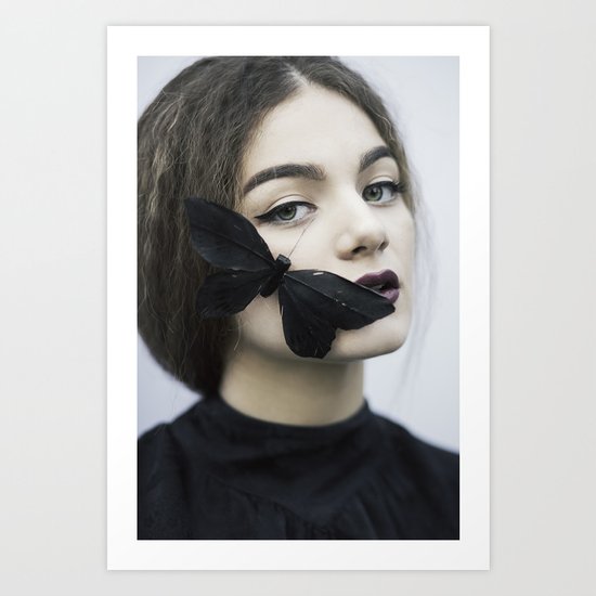 Butterfly black Art Print