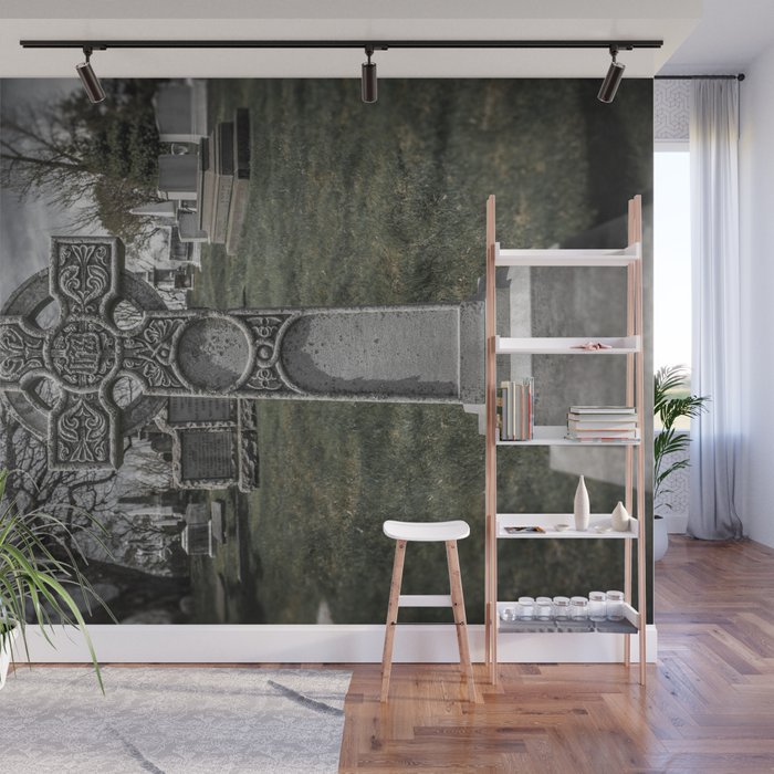 Laurel Hill Cemetery Cross Grave Marker Gravestone Monument Celtic Wall