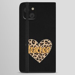 Teacher leopard heart for female teacher iPhone Wallet Case
