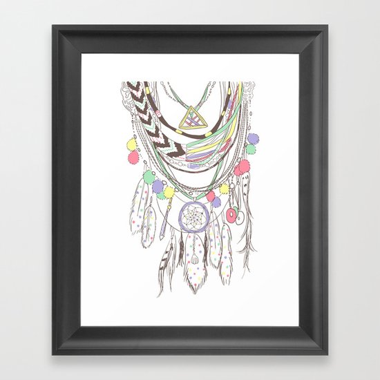 Tribal Necklace Framed Art Print