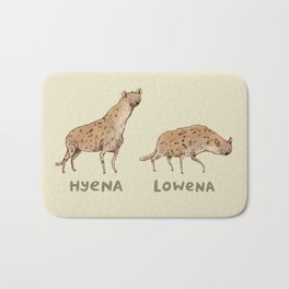 Hyena Lowena Bath Mat | Curated, Funny, Illustration, Nature, Animal 