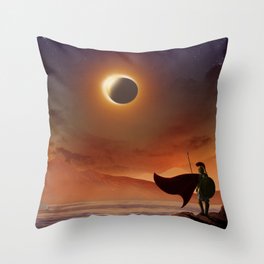 Greek Warrior Watches for Ships Throw Pillow