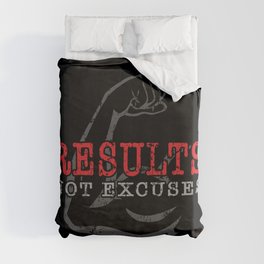 Results Not Excuses Duvet Cover | Goals, Inspiration, Motivational, Muscle, Results, Weightlifting, Endurance, Fit, Noexcuse, Noexcuses 