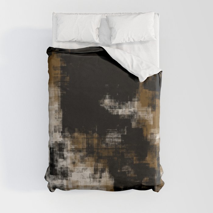Gold Black and White Abstract 35 Duvet Cover