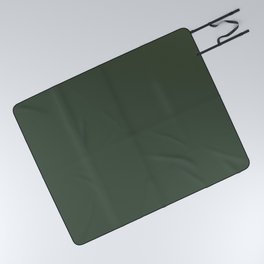 Dark Gray-Green Solid Color Pantone Black Forest 19-0315 TCX Shades of Green Hues Picnic Blanket