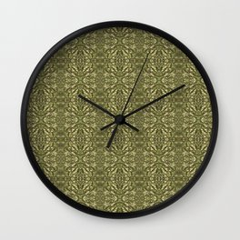 Organic Greens: An Abstract Botanical Pattern Wall Clock