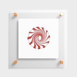 Peppermint swirl candies on white Floating Acrylic Print