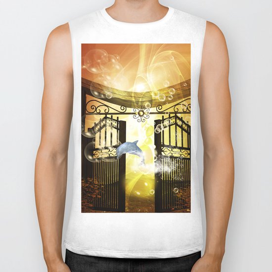 Cute dolphin Biker Tank