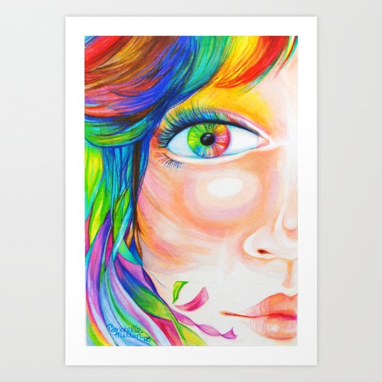 rainbow haired Art Print