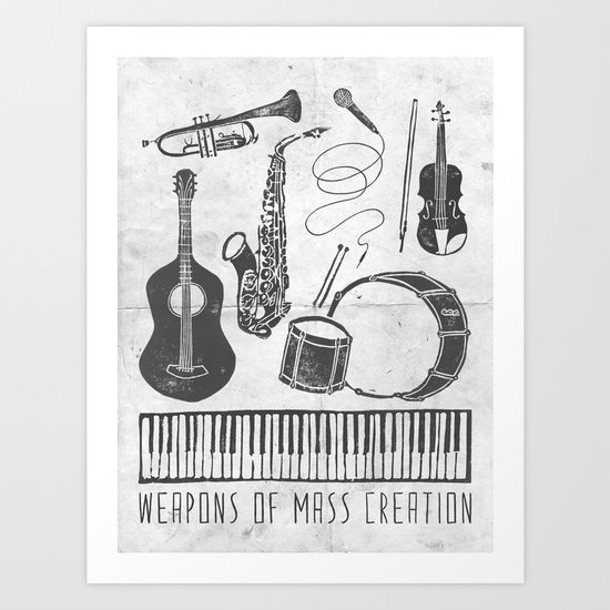 Weapons Of Mass Creation - Music (on paper) Art Print