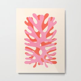 Sea Leaf: Matisse Collage Peach Edition Metal Print | Coral, Retro, Leaf, Boho, Pop, Minimalist, Mid Century, Pink, Cutout, Matisse 