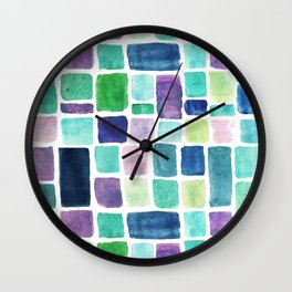 Cool Watercolor Blocks Wall Clock