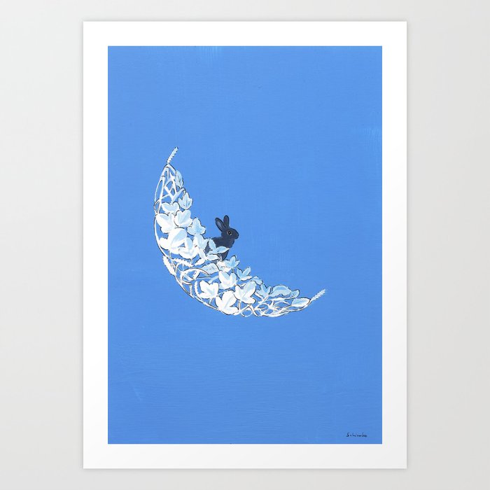 Moon in the morning Art Print