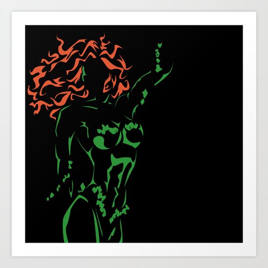 Orange and Green: Poison Ivy the Viny Queen Art Print