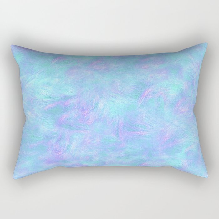 turquoise, pink and blue, abstract painting Rectangular Pillow