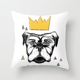 dog with a crown Throw Pillow