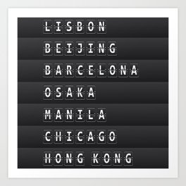 Airports Art Print | Countriesworld, Words, Graphicdesign, Travel, Citiesoftheworld, Destination, Panel, Lisbon, Hongkong, Culture 