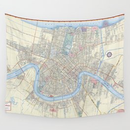 New Orleans Vintage Map Wall Tapestry