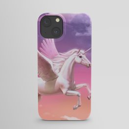 Flying unicorn at sunset iPhone Case