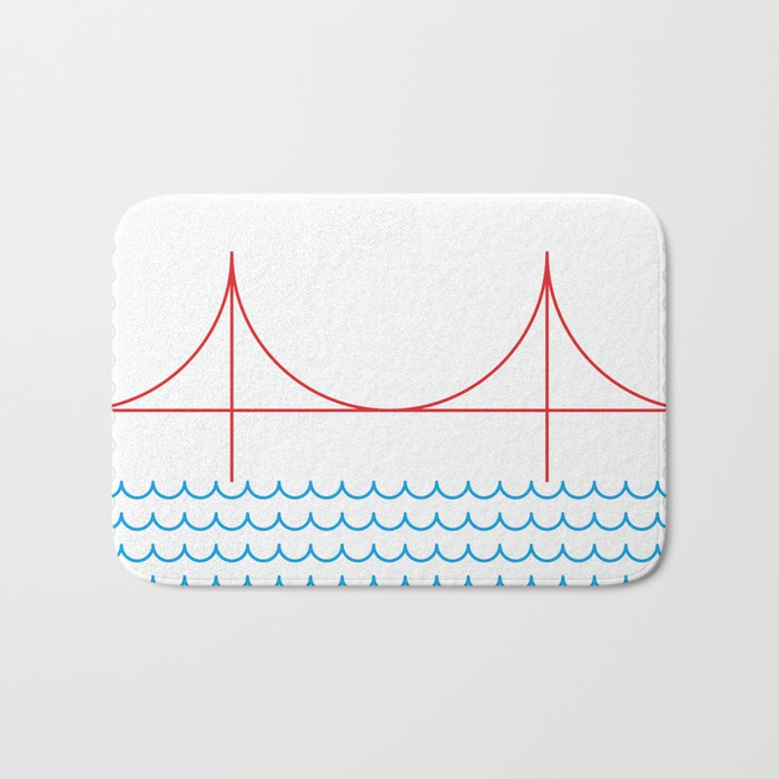 Stamp series - Golden gate Bath Mat