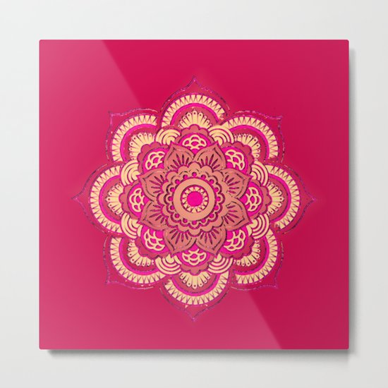 Namaste in Red Metal Print