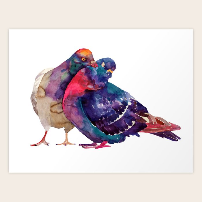 Pigeons Art Print by takmaj Society6