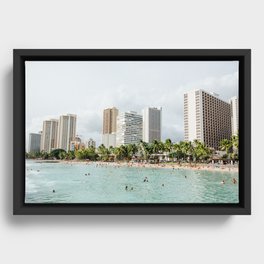 Waikiki Beach Framed Canvas