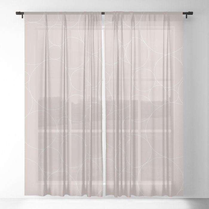 Circular Collage Neutral Blush Sheer Curtain By Midcenturymodern