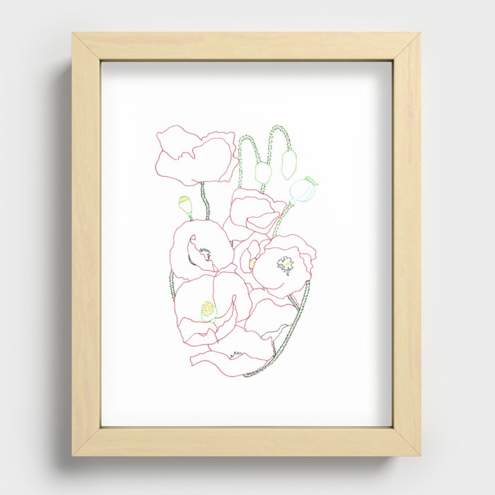 Poppy Heart Recessed Framed Print