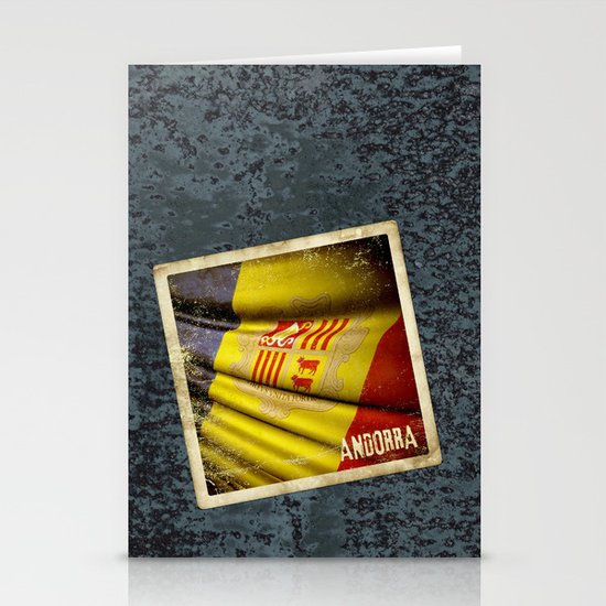 Grunge sticker of Andorra flag Stationery Cards