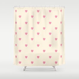 Heart pattern pastel pink Shower Curtain