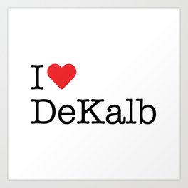 I Heart DeKalb, IL Art Print | Il, Red, Love, Iheartdekalb, Illinois, Dekalb, Graphicdesign, Typewriter, White, Heart 