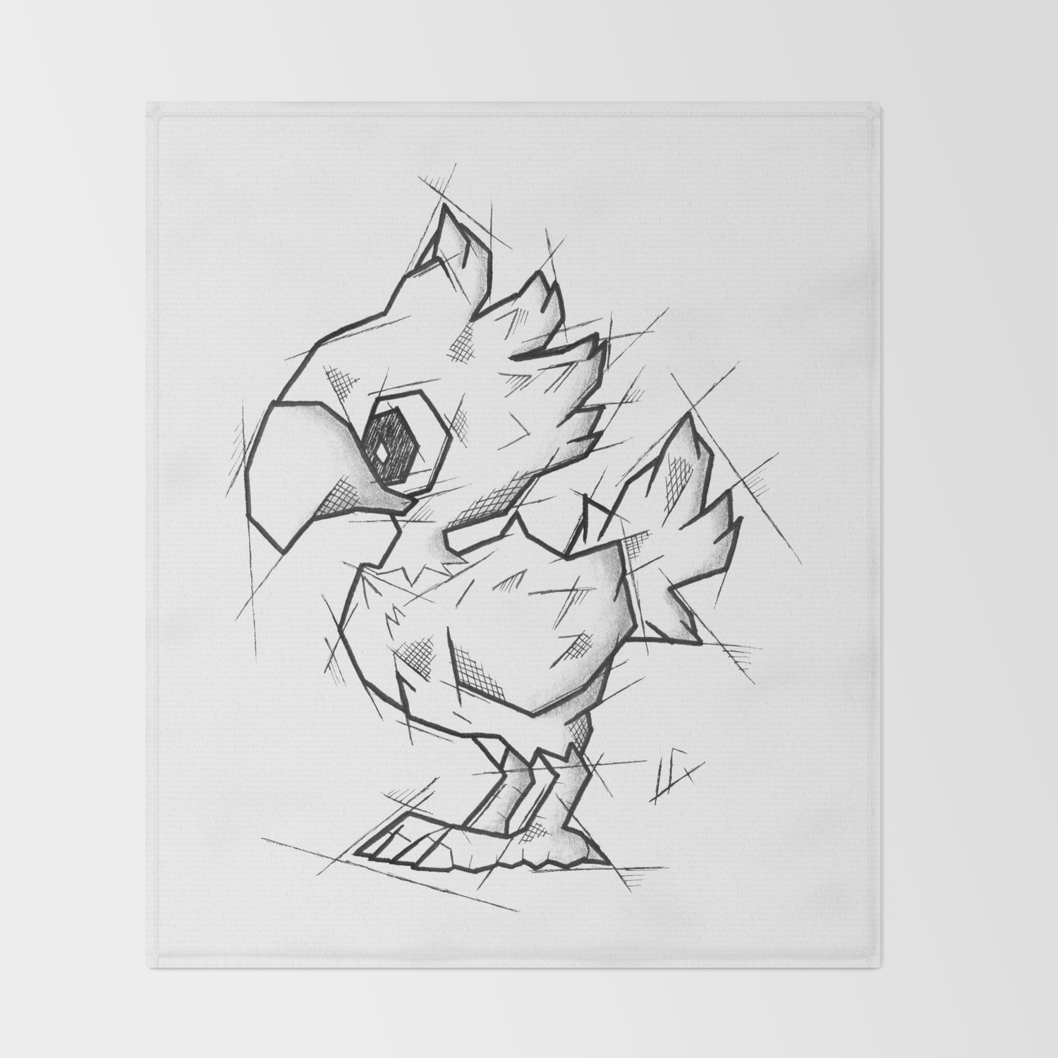 Chocobo Handmade Drawing Made In Pencil And Ink Tattoo Sketch